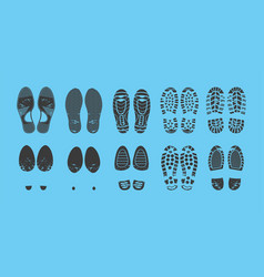 Human Shoes Blue Footprint Set Shoe Soles Print