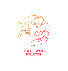 Surface Water Pollution Red Gradient Concept Icon