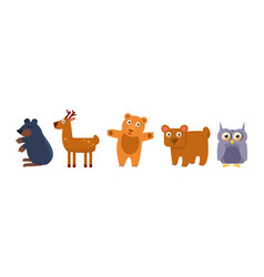 Forest Animals With Mole Deer Bear And Owl