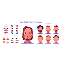 Man Face Constructor Cartoon Character Avatar