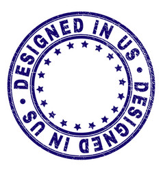 Scratched Textured Designed In Us Round Stamp Seal