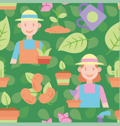 Seamless Pattern Background With Gardening Icons