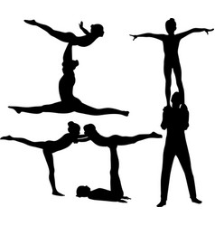 Set Gymnasts Acrobats Isolated