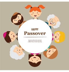 Big Family Around Passover Plate Happy Holiday