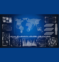 Hud Futuristic World Map Location Identification