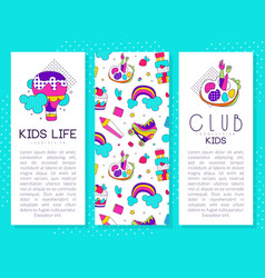 Kids Life Card Template Club Games Party