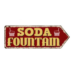 Soda Fountain Vintage Rusty Metal Sign