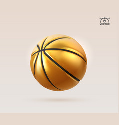 3d Realistic Golden Basketball Isolated