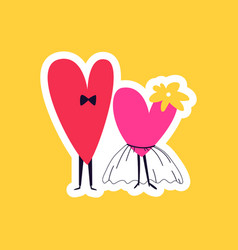 Drawn Sticker Doodle Hearts Get Married Loving