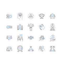 Organizational Advancement Line Icons Collection