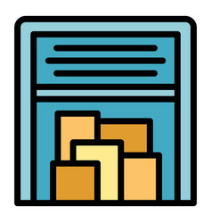 Warehouse Online Shop Icon Flat