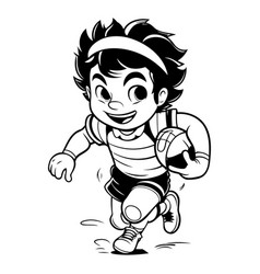 Cartoon Soccer Player Running With Ball Clip Art