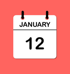 January 12 Daily Calendar Icon For Design Simple