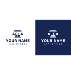 Letters El And Le Legal Logo Suitable For Lawyer