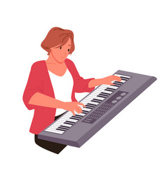 Woman Playing Electric Piano Female Pianist