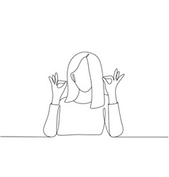 Woman Sign Language Gesture One Line