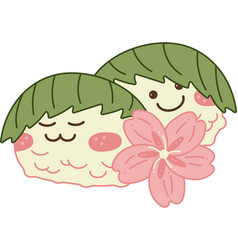 Sakura Mochi Characters Two Cute Mochi