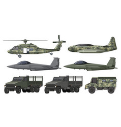 Set Of Military Transportation