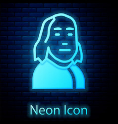 Glowing Neon Benjamin Franklin Icon Isolated