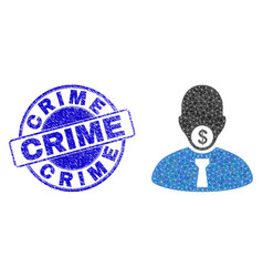 Textured Crime Round Stamp Seal And Hush Money