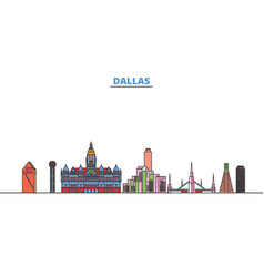 United States Dallas Line Cityscape Flat