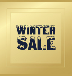 Winter Sale Frame Golden Background