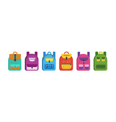 Backpack Icon School Bag Set Colorful