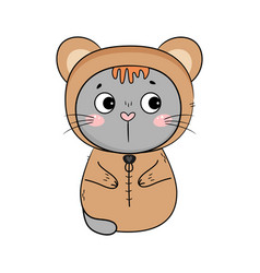 Cute Cartoon Cat In Carnival Costume