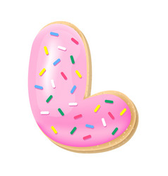 Pink Letter L From Donut Alphabet