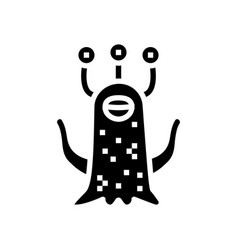 Alien Monster Funny Glyph Icon