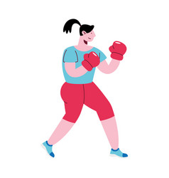 Athlete Woman Practicing Boxing