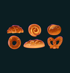 Bakery Icons Bread Baguette Croissant Bagel