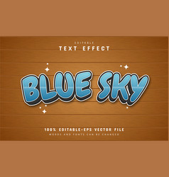 Blue Sky Text Effect Cartoon Style