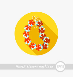 Hawaii Flowers Necklace Wreath Icon Vacation