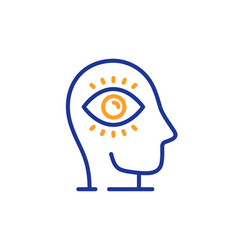 Meditation Eye Line Icon Yoga Mind Sign