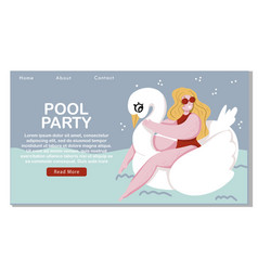 Pool Party Advertising Web Page Concept Beautiful