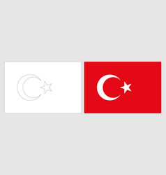 Coloring Flag Set Of Turkey