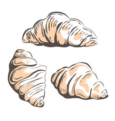 Hand Drawing Of Croissants