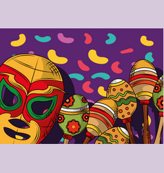 Mexican Wrestling And Maracas