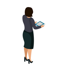 Office Woman Tablet Composition