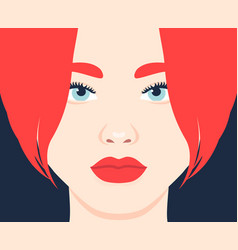 Beautiful Redhead Woman Close Up Portrait Full