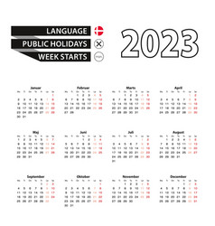 Calendar 2023 In Danish Language Week Starts