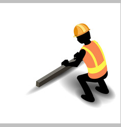 Construction Worker With A Slider