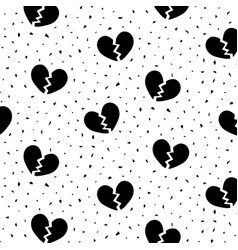 Hand Drawn Of Black Broken Heart Pattern