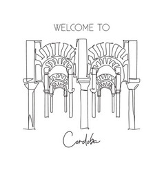 One Continuous Line Drawing Cordoba Mosque