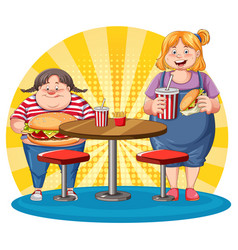 Overweight Woman And Fast Food Temptation