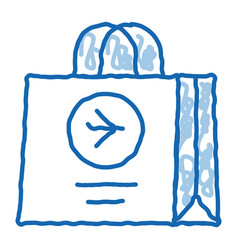 Duty Free Bag Airport Shop Doodle Icon Hand Drawn