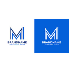 Letter Mi Line Monogram Logo Suitable