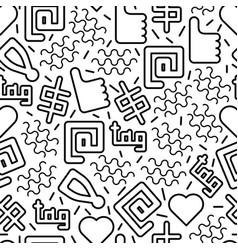 Seamless Pattern Black Communication Symbols