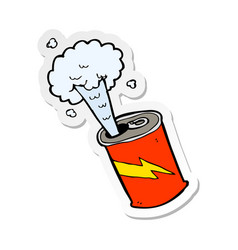 Sticker Of A Cartoon Fizzing Soda Can